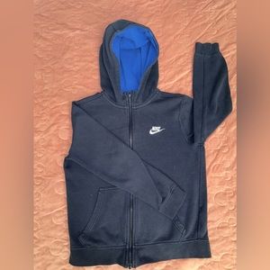Navy blue Nike zipper hoodie size medium in boys